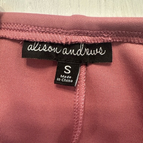 Alison Andrews Off Shoulder Ruffle Dress Size Small Pink Knee Length Party - Picture 3 of 7